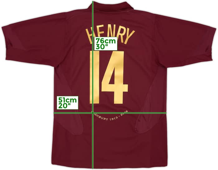 2005-06 Arsenal Home Shirt Henry #14 - 8/10 - (L)