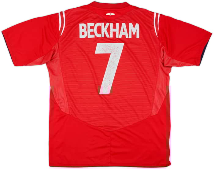 2004-06 England Away Shirt Beckham #7 - 6/10 - (L)