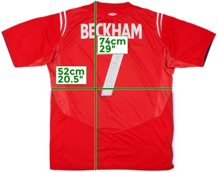 2004-06 England Away Shirt Beckham #7 - 6/10 - (L)