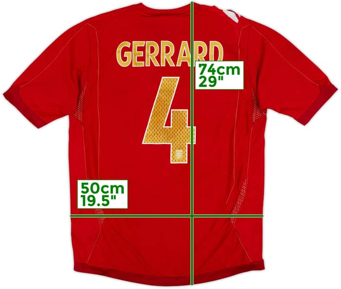 2006-08 England Away Shirt Gerrard #4 - 4/10 - (M)