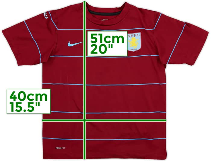 2008-09 Aston Villa Nike Training Shirt - 5/10 - (S.Boys)