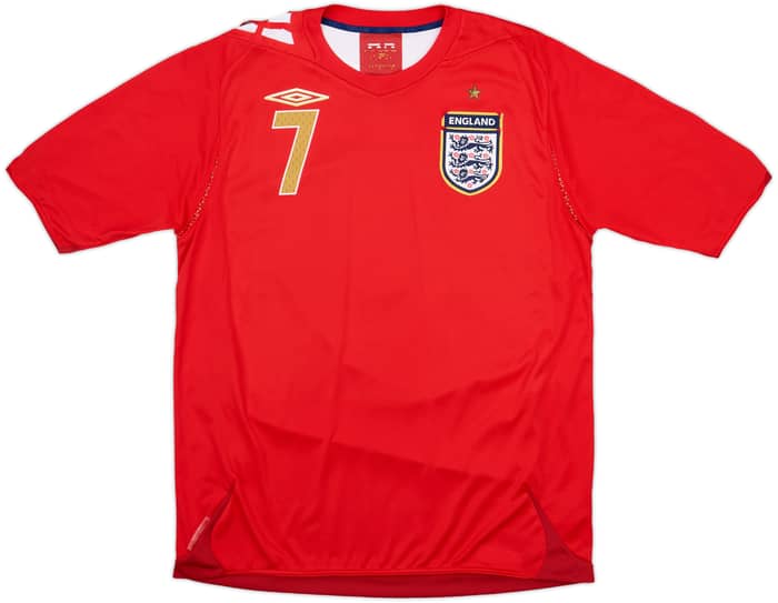 2006-08 England Away Shirt Beckham #7 - 5/10 - (M)