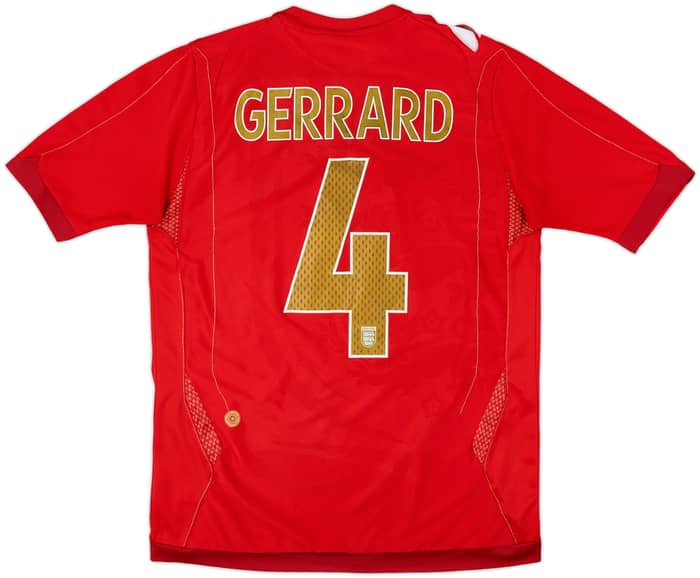 2006-08 England Away Shirt Gerrard #4 - 6/10 - (S)