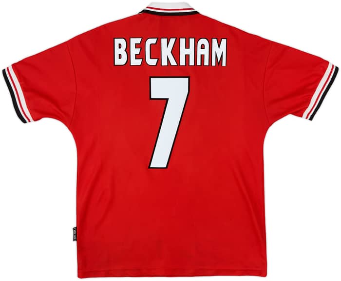 1998-00 Manchester United Home Shirt Beckham #7 - 7/10 - (M)