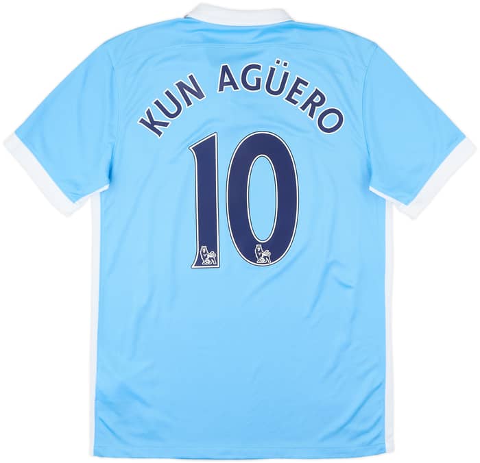 2015-16 Manchester City Home Shirt Kun Aguero #10 - 10/10 - (M)