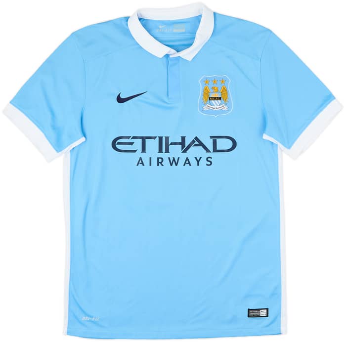 2015-16 Manchester City Home Shirt Kun Aguero #10 - 10/10 - (M)