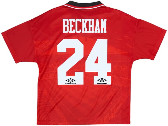 1994-96 Manchester United Home Shirt Beckham #24 - 9/10 - (M)