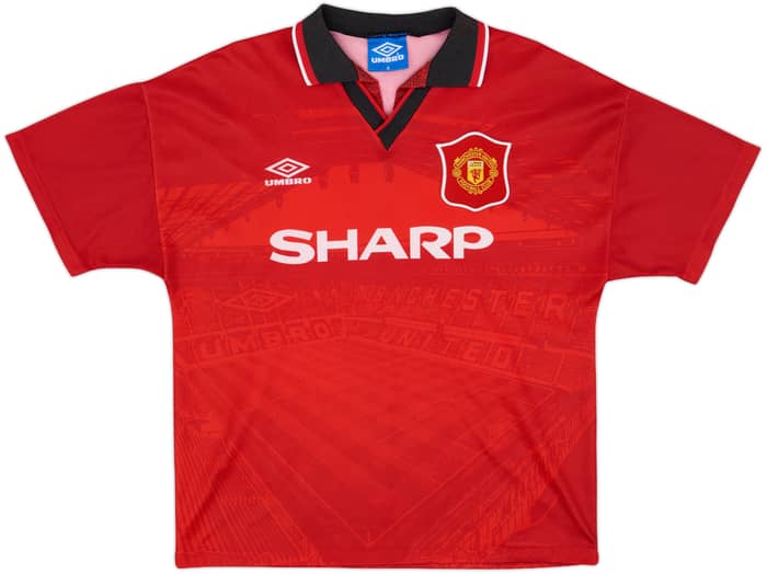 1994-96 Manchester United Home Shirt Beckham #24 - 9/10 - (M)