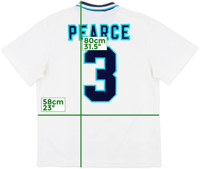 1995-97 England Home Shirt Pearce #3 - 8/10 - (XL)