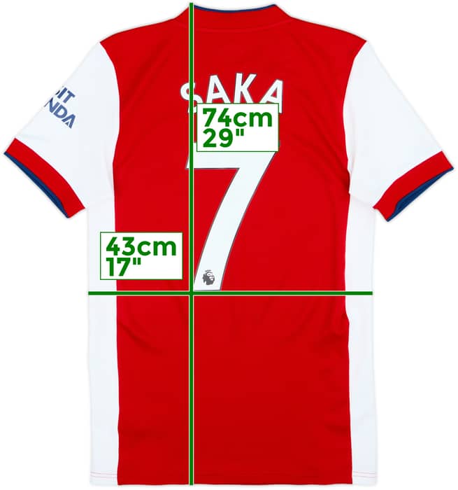 2021-22 Arsenal Home Shirt Saka #7 - 6/10 - (XS)