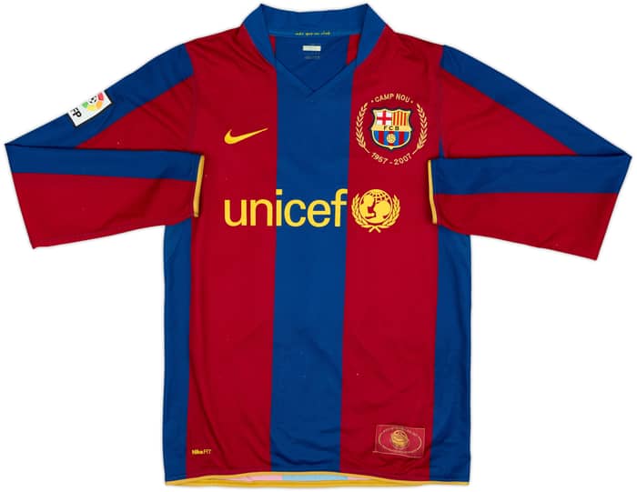 2007-08 Barcelona Home L/S Shirt Ronaldinho #10 - 6/10 - (S)