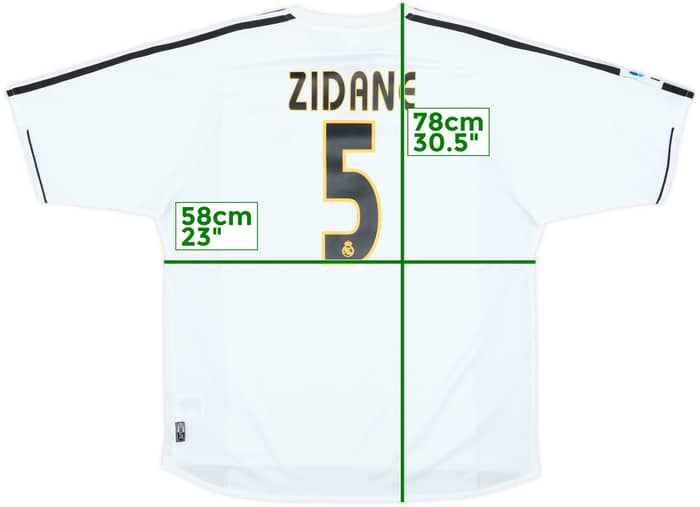 2003-04 Real Madrid Home Shirt Zidane #5 - 6/10 - (XL)