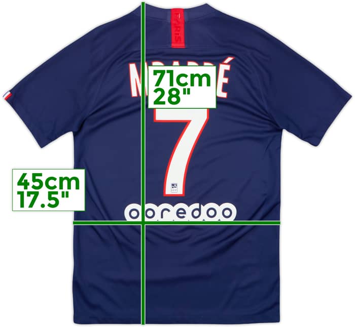2019-20 Paris Saint-Germain Home Shirt Mbappe #7 - 8/10 - (S)