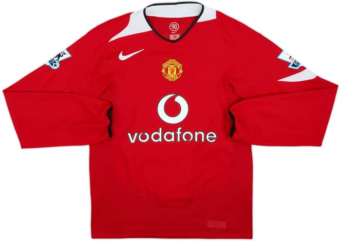 2004-06 Manchester United Home L/S Shirt Rooney #8 - 8/10 - (S)