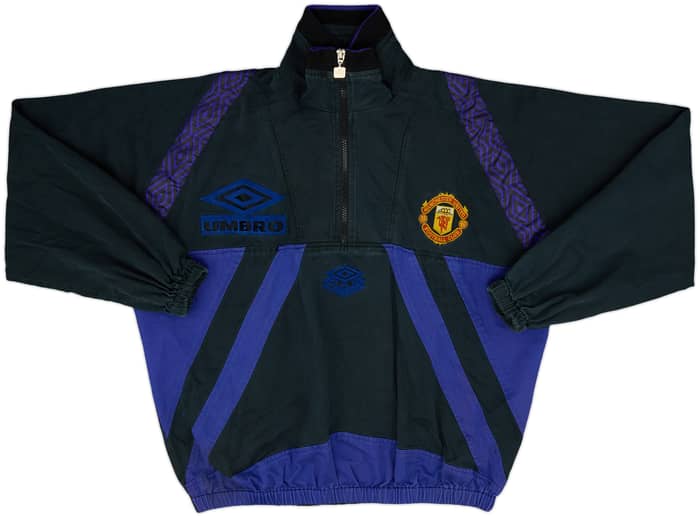 1995-96 Manchester United Umbro 1/4 Zip Drill Top - 7/10 - (M)
