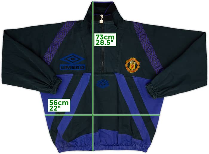 1995-96 Manchester United Umbro 1/4 Zip Drill Top - 7/10 - (M)