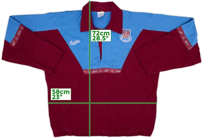 1991-92 West Ham Bukta Drill Top - 9/10 - (M)