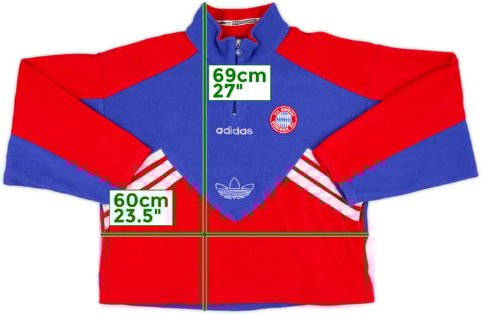 1995-96 Bayern Munich adidas 1/4 Zip Fleece Top - 10/10 - (XL)