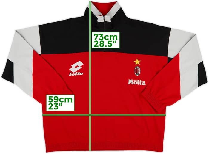 1993-94 AC Milan Lotto 1/4 Zip Track Jacket - 7/10 - (M)