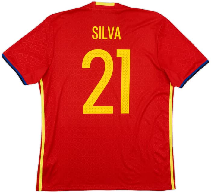 2016-17 Spain Home Shirt Silva #21 - 8/10 - (L)