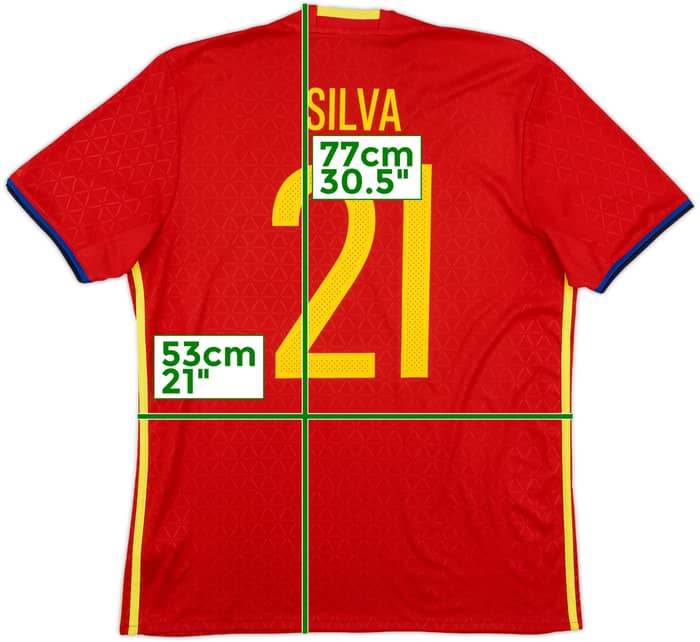 2016-17 Spain Home Shirt Silva #21 - 8/10 - (L)