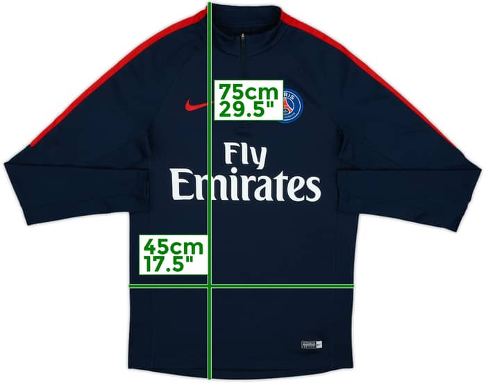 2016-17 Paris Saint-Germain Nike 1/4 Zip Drill Top - 8/10 - (S)