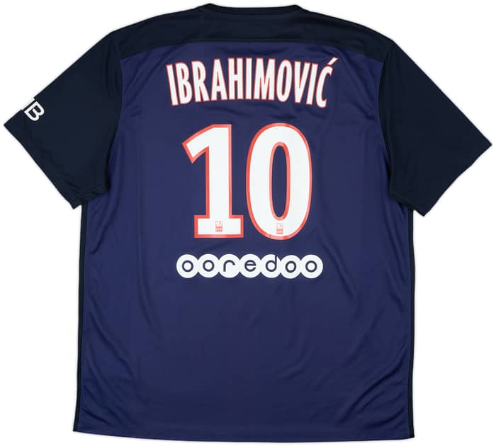 2015-16 Paris Saint-Germain Home Shirt Ibrahimovic #10 - 7/10 - (XL)