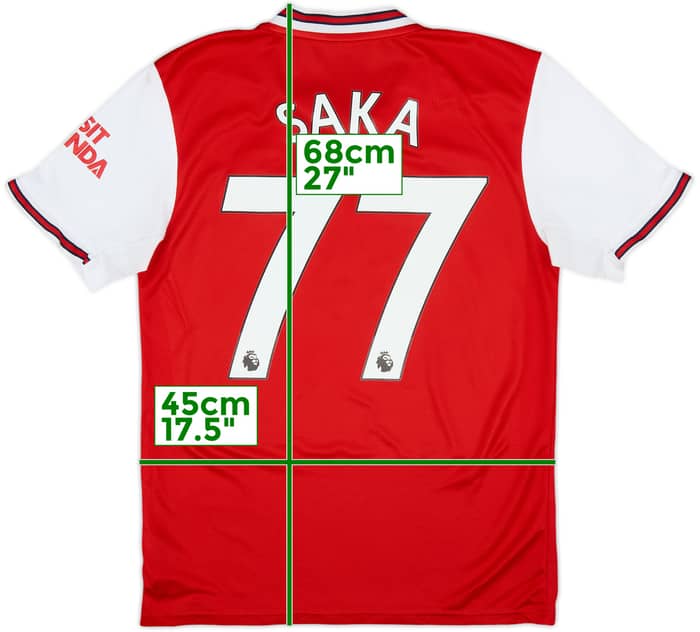 2019-20 Arsenal Home Shirt Saka #77 - 7/10 - (S)