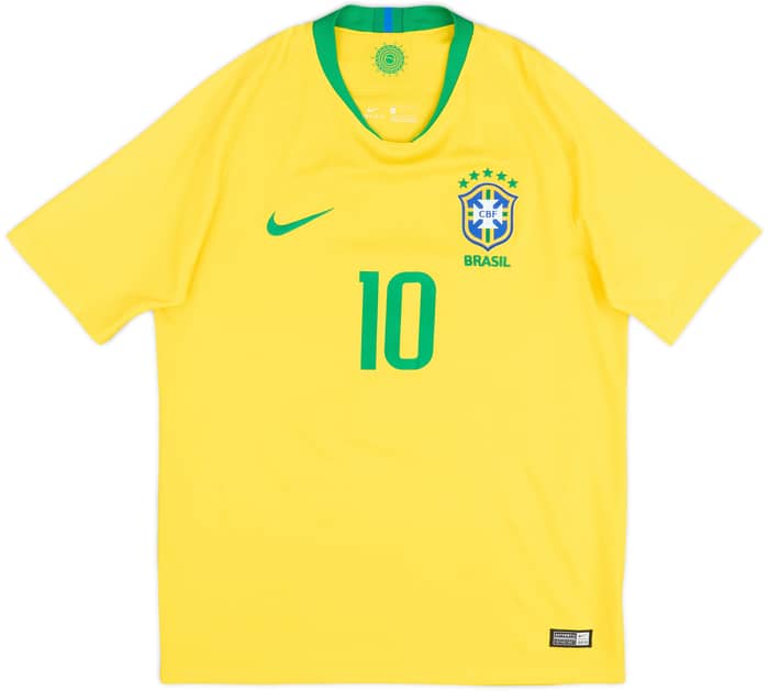 2018-19 Brazil Home Shirt Neymar Jr #10 - 8/10 - (M)