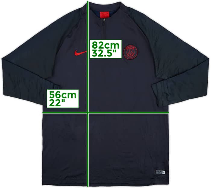 2019-20 Paris Saint-Germain Nike 1/4 Zip Drill Top - 8/10 - (XL)