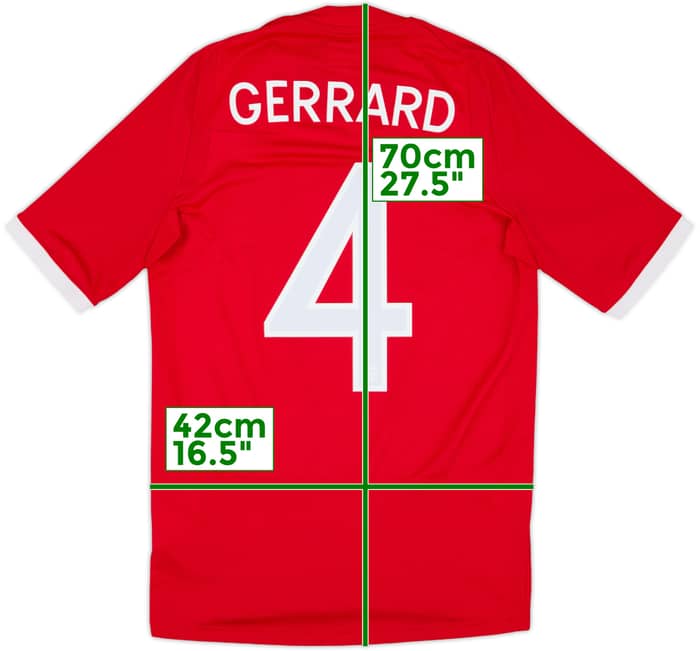 2010-11 England Away Shirt Gerrard #4 - 8/10 - (XS)