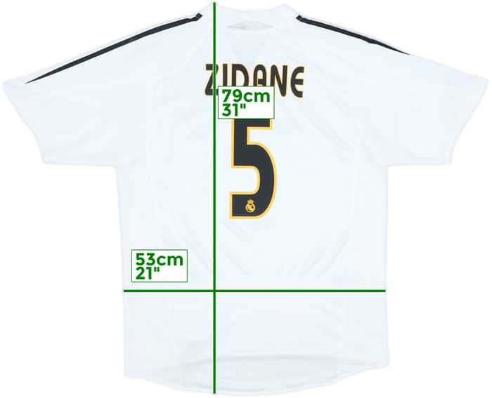 2004-05 Real Madrid Home Shirt Zidane #5 - 9/10 - (M)