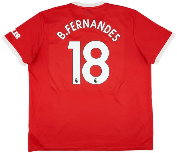 2021-22 Manchester United Home Shirt B.Fernandes #18 - 8/10 - (XXL)