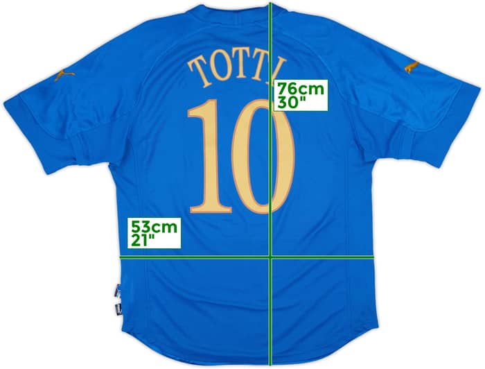 2004-06 Italy Home Shirt Totti #10 - 8/10 - (L)