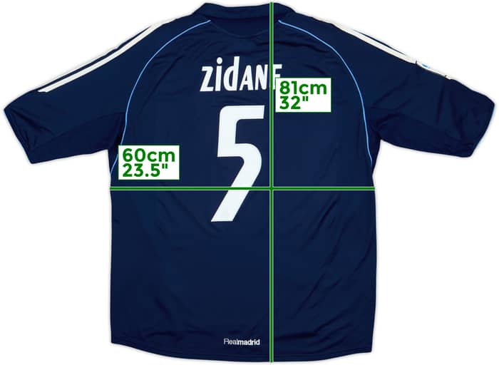 2005-06 Real Madrid Away Shirt Zidane #5 - 8/10 - (L)