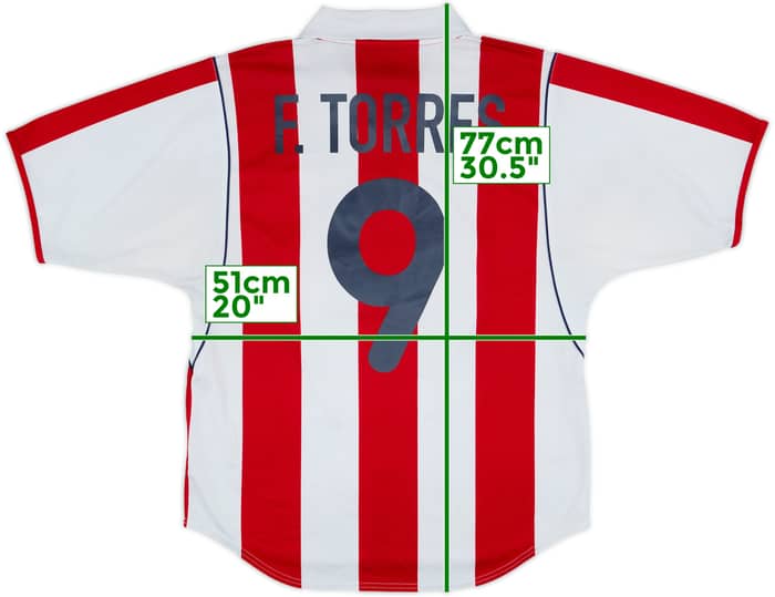 2001-02 Atletico Madrid Home Shirt Torres #9 - 6/10 - (M)