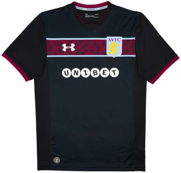 2017-18 Aston Villa Signed Away Shirt Downs - 10/10 - (M)