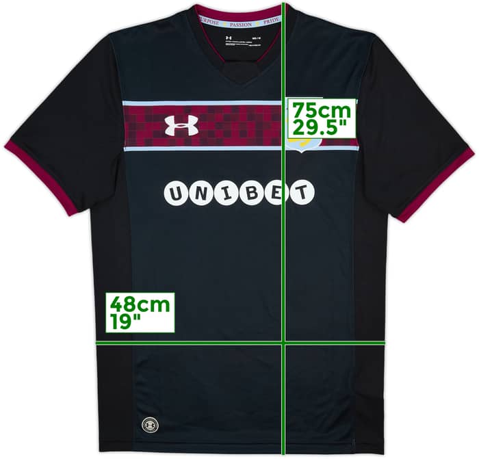 2017-18 Aston Villa Signed Away Shirt Downs - 10/10 - (M)