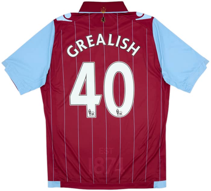 2014-15 Aston Villa Home Shirt Grealish #40 - 9/10 - (S)