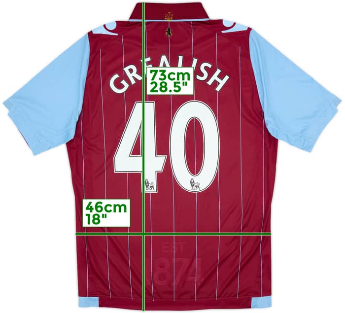 2014-15 Aston Villa Home Shirt Grealish #40 - 9/10 - (S)