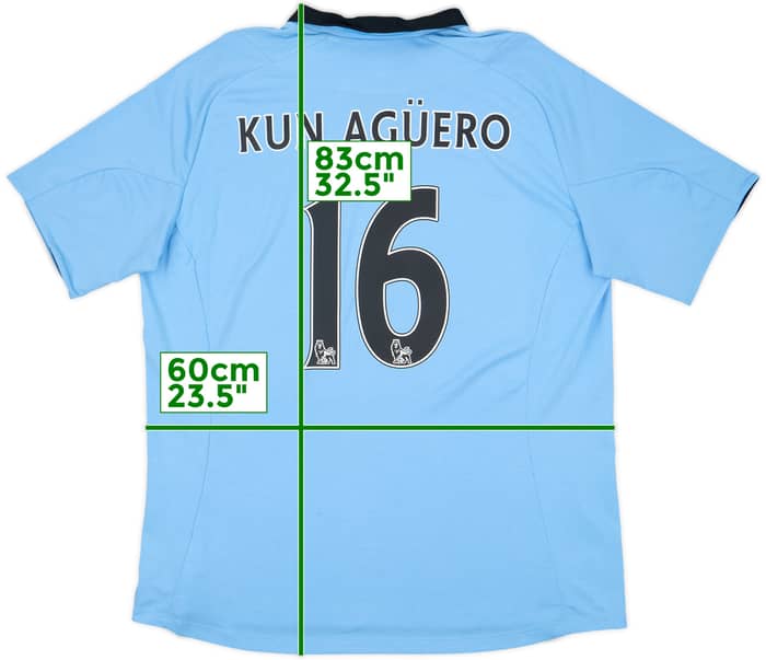 2012-13 Manchester City Home Shirt Kun Aguero #16 - 8/10 - (XL)