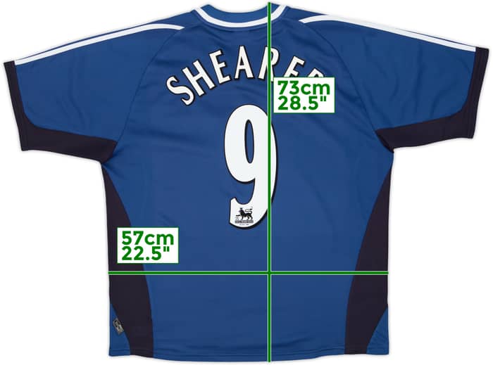 2001-02 Newcastle Away Shirt Shearer #9 - 8/10 - (L)