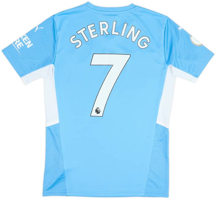 2021-22 Manchester City Home Shirt Sterling #7 - 7/10 - (S)