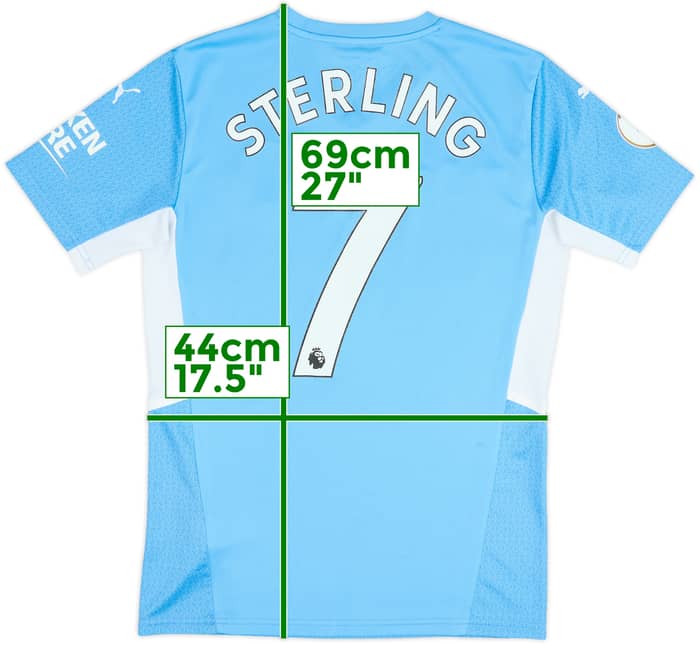 2021-22 Manchester City Home Shirt Sterling #7 - 7/10 - (S)