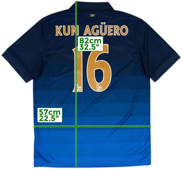 2014-15 Manchester City Away Shirt Kun Aguero #16 - 10/10 - (L)