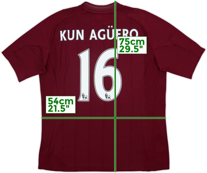 2012-13 Manchester City Away Shirt Kun Aguero #16 - 8/10 - (L)