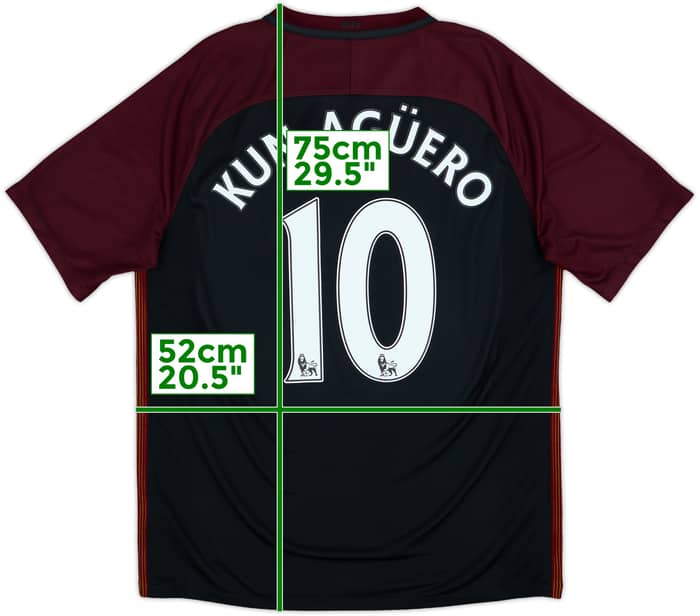 2016-17 Manchester City Away Shirt Kun Aguero #10 - 8/10 - (L)