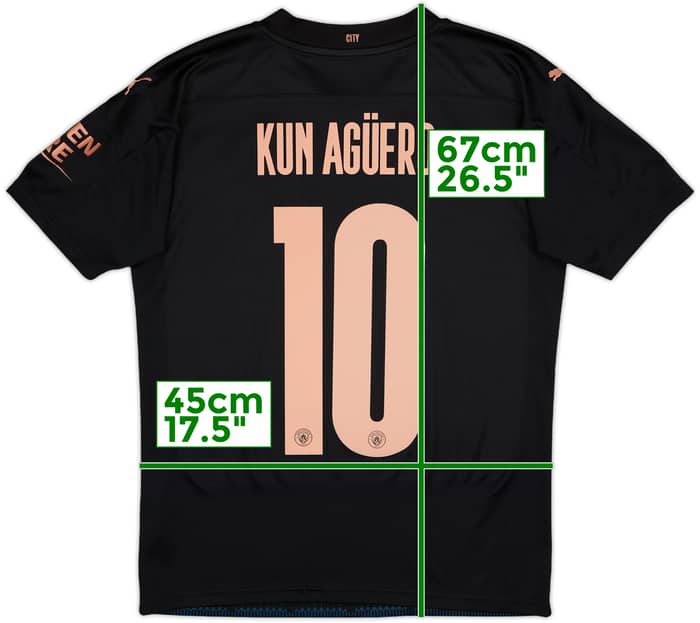 2020-21 Manchester City Away Shirt Kun Aguero #10 - 9/10 - (S)