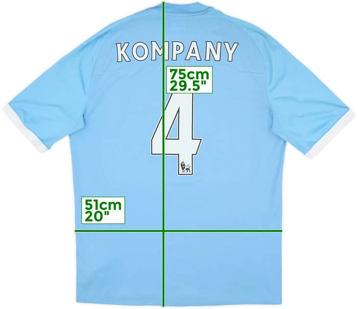 2010-11 Manchester City 'FA Cup Final' Home Shirt Kompany #4 - 8/10 - (L)