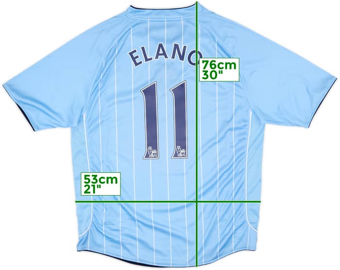 2007-08 Manchester City Home Shirt Elano #11 - 8/10 - (XL)